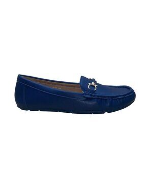 Alexis Bendel Women’s Blue Faux Leather Slip-On Susanna Moccasin Loafers Size 8